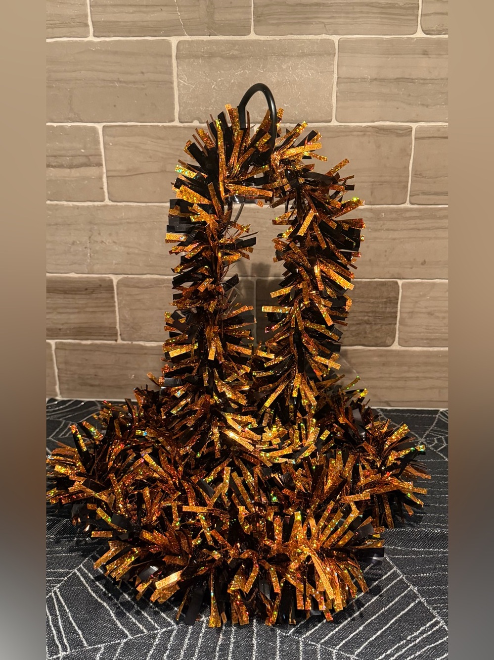 Halloween Tinsel Garland Black Orange Glitter Sparkling Party Decor 72” (6 ft)